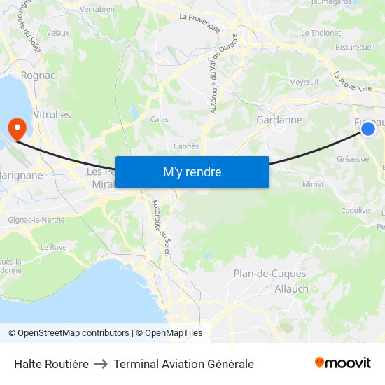 Halte Routière to Terminal Aviation Générale map