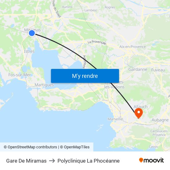Gare De Miramas to Polyclinique La Phocéanne map