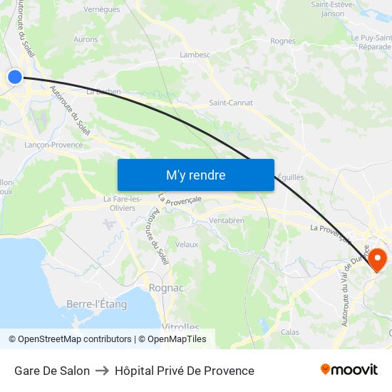 Gare De Salon to Hôpital Privé De Provence map