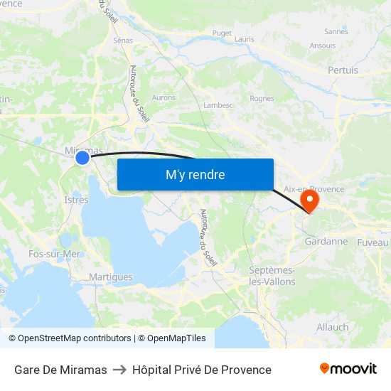 Gare De Miramas to Hôpital Privé De Provence map