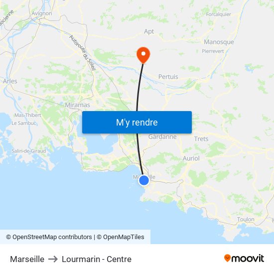 Marseille to Lourmarin - Centre map