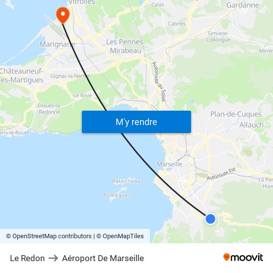 Le Redon to Aéroport De Marseille map