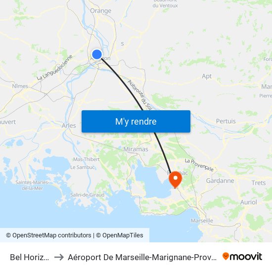 Bel Horizon to Aéroport De Marseille-Marignane-Provence map