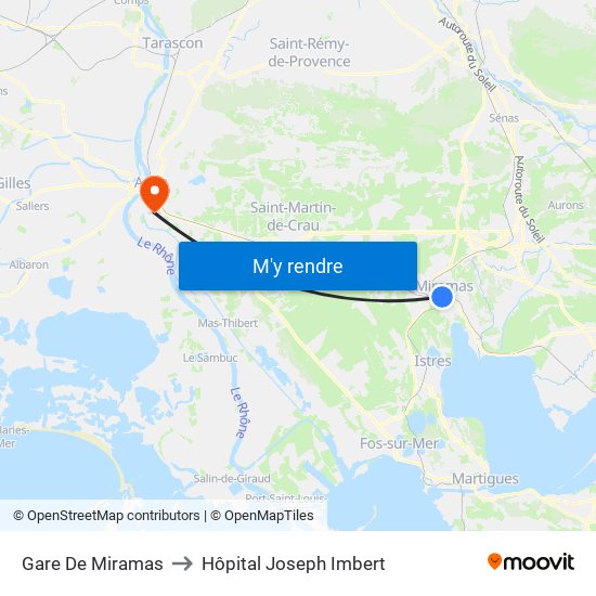 Gare De Miramas to Hôpital Joseph Imbert map