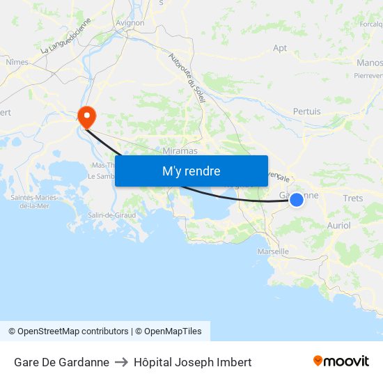 Gare De Gardanne to Hôpital Joseph Imbert map