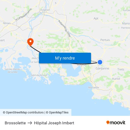 Brossolette to Hôpital Joseph Imbert map