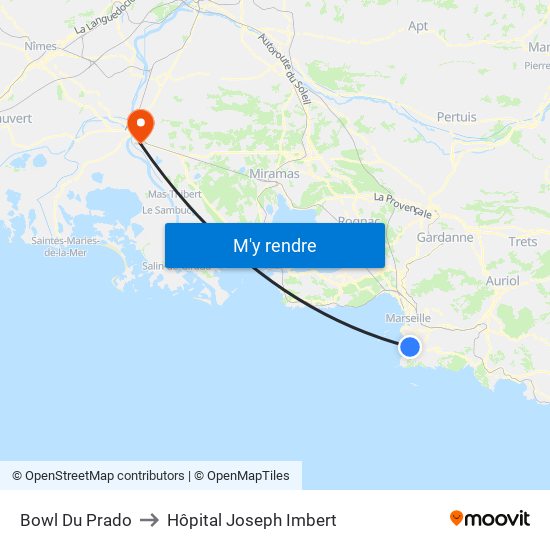 Bowl Du Prado to Hôpital Joseph Imbert map