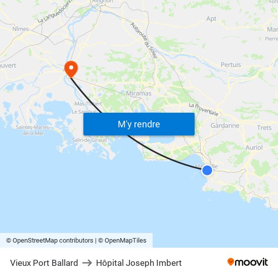 Vieux Port Ballard to Hôpital Joseph Imbert map