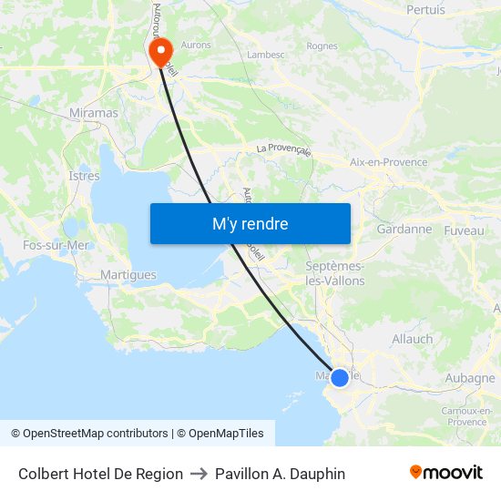 Colbert Hotel De Region to Pavillon A. Dauphin map