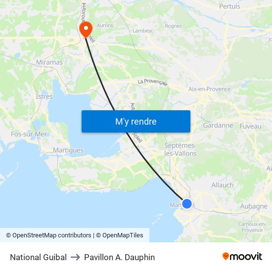 National Guibal to Pavillon A. Dauphin map