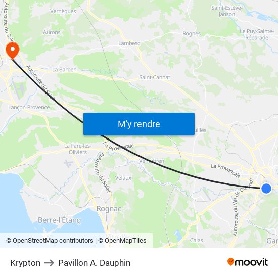 Krypton to Pavillon A. Dauphin map