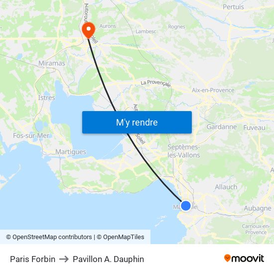 Paris Forbin to Pavillon A. Dauphin map