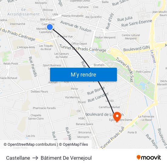 Castellane to Bâtiment De Vernejoul map