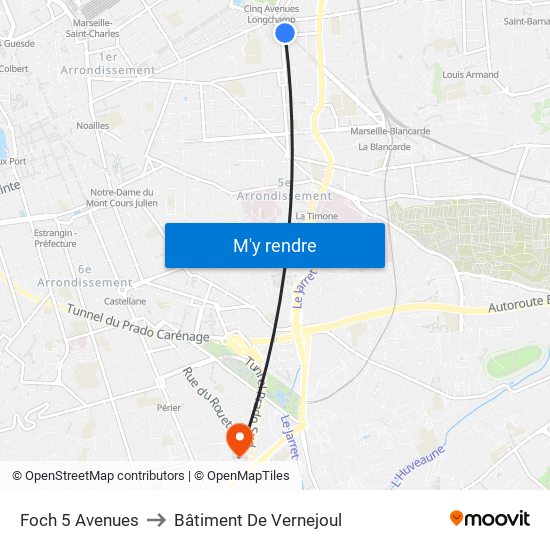 Foch 5 Avenues to Bâtiment De Vernejoul map