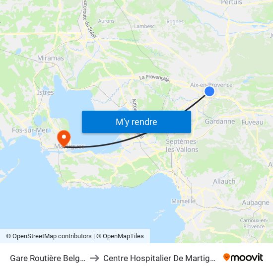 Gare Routière Belges to Centre Hospitalier De Martigues map