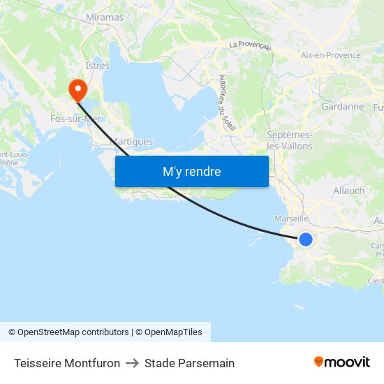 Teisseire Montfuron to Stade Parsemain map