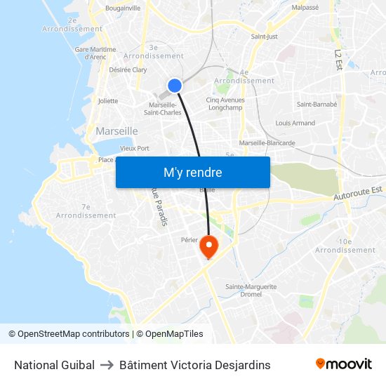 National Guibal to Bâtiment Victoria Desjardins map