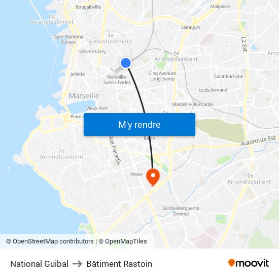 National Guibal to Bâtiment Rastoin map