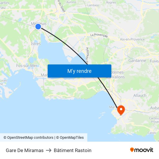 Gare De Miramas to Bâtiment Rastoin map