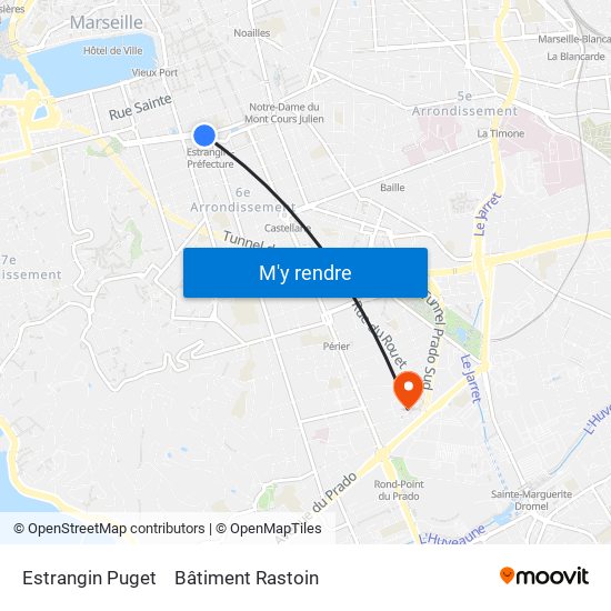 Estrangin Puget to Bâtiment Rastoin map