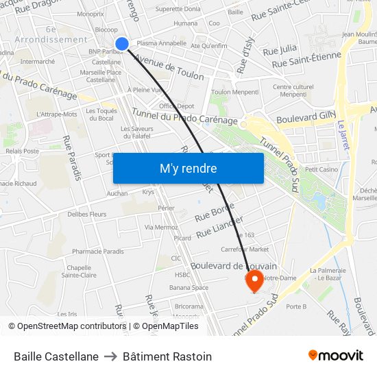 Baille Castellane to Bâtiment Rastoin map