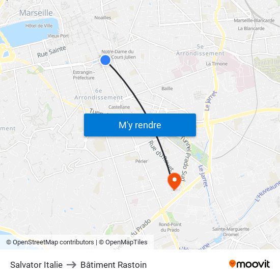 Salvator Italie to Bâtiment Rastoin map