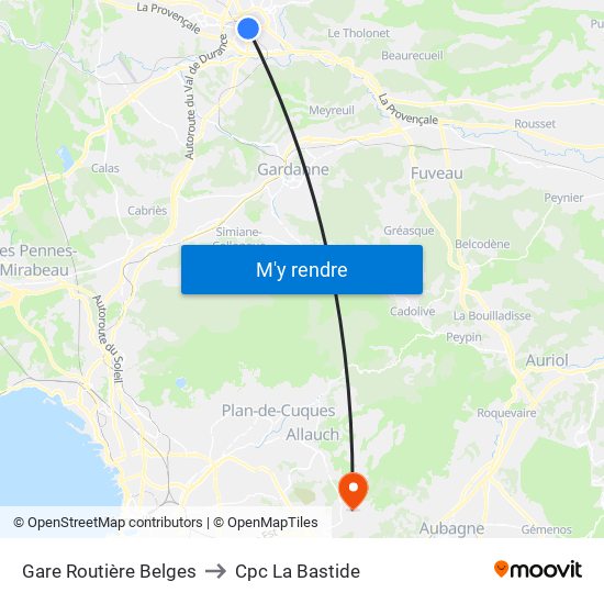 Gare Routière Belges to Cpc La Bastide map