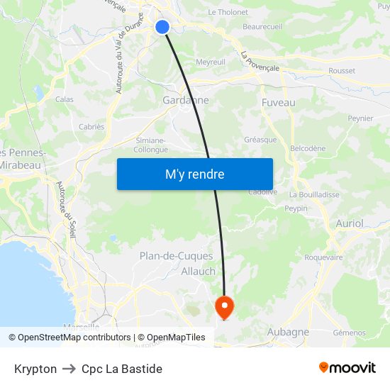 Krypton to Cpc La Bastide map