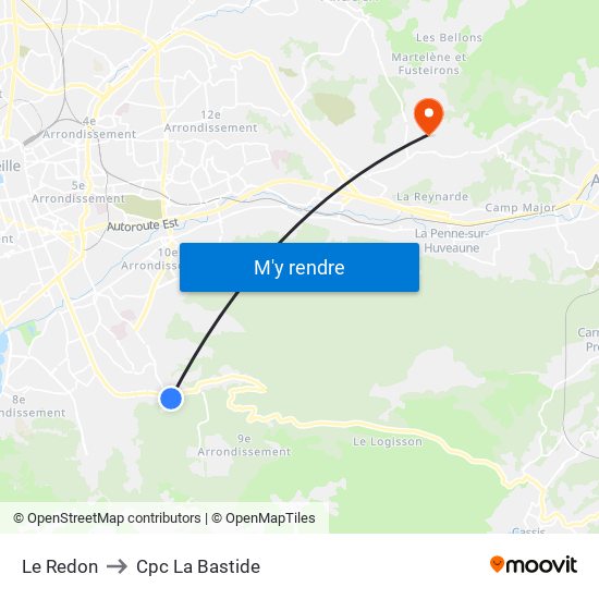 Le Redon to Cpc La Bastide map