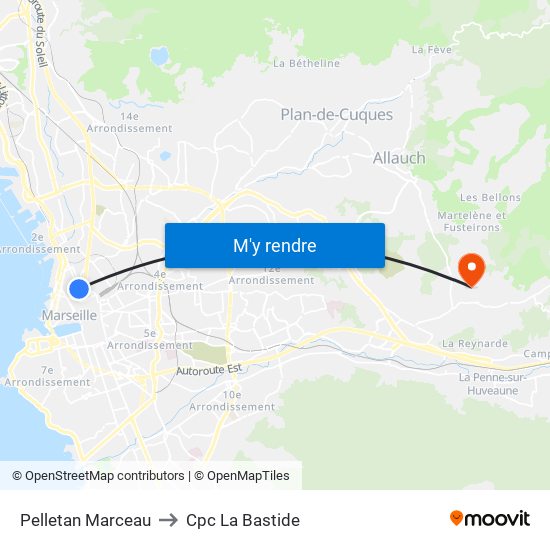 Pelletan Marceau to Cpc La Bastide map