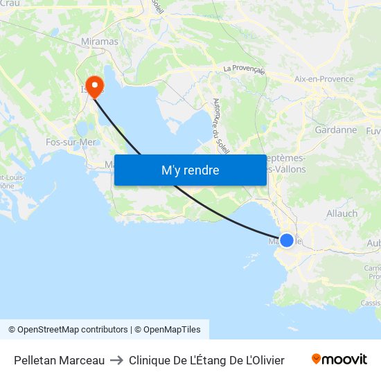Pelletan Marceau to Clinique De L'Étang De L'Olivier map