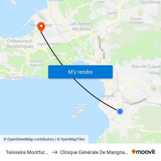 Teisseire Montfuron to Clinique Générale De Marignane map