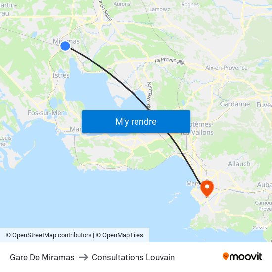 Gare De Miramas to Consultations Louvain map