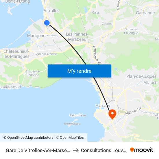 Gare De Vitrolles-Aér-Marseille to Consultations Louvain map