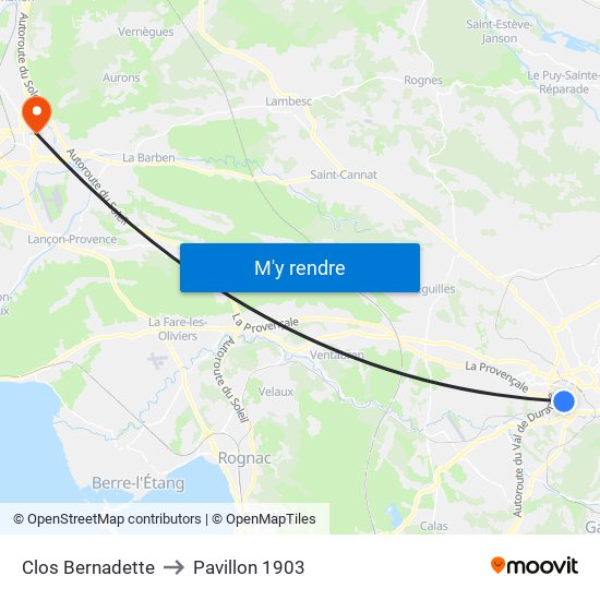 Clos Bernadette to Pavillon 1903 map