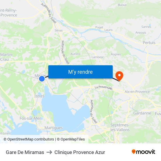 Gare De Miramas to Clinique Provence Azur map
