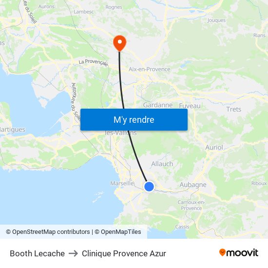 Booth Lecache to Clinique Provence Azur map