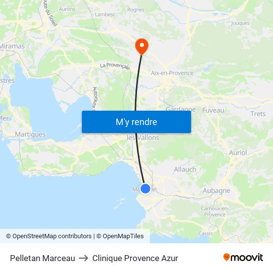 Pelletan Marceau to Clinique Provence Azur map
