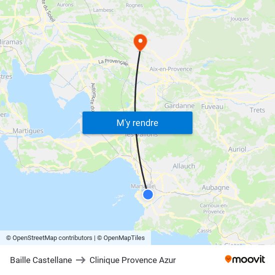 Baille Castellane to Clinique Provence Azur map