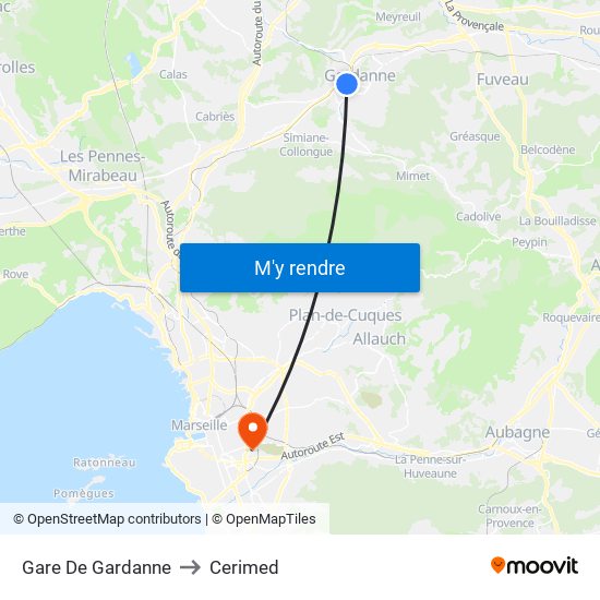 Gare De Gardanne to Cerimed map