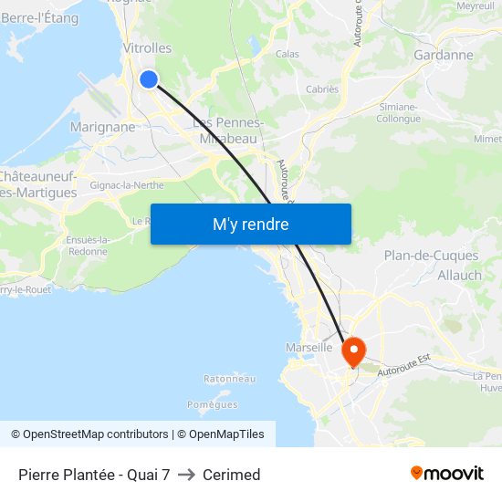 Pierre Plantée - Quai 7 to Cerimed map