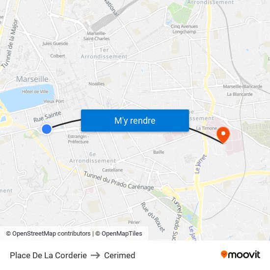 Place De La Corderie to Cerimed map