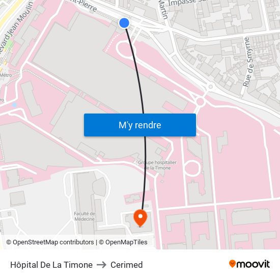 Hôpital De La Timone to Cerimed map
