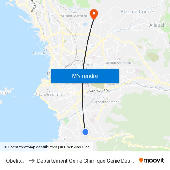 Obélisque to Département Génie Chimique Génie Des Procédés map