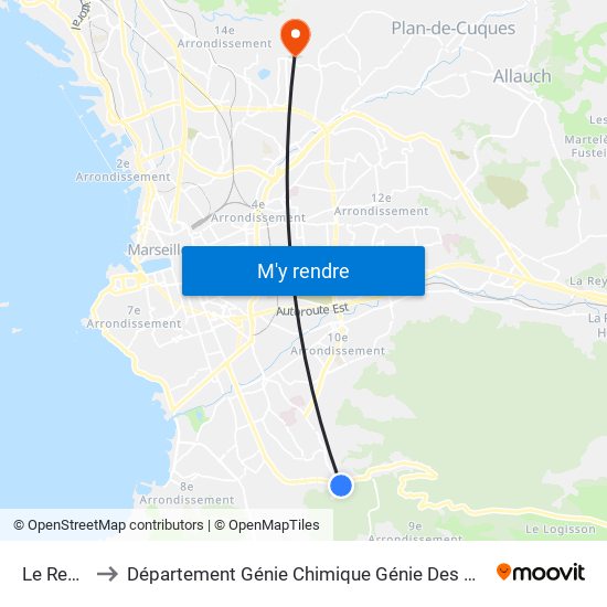 Le Redon to Département Génie Chimique Génie Des Procédés map