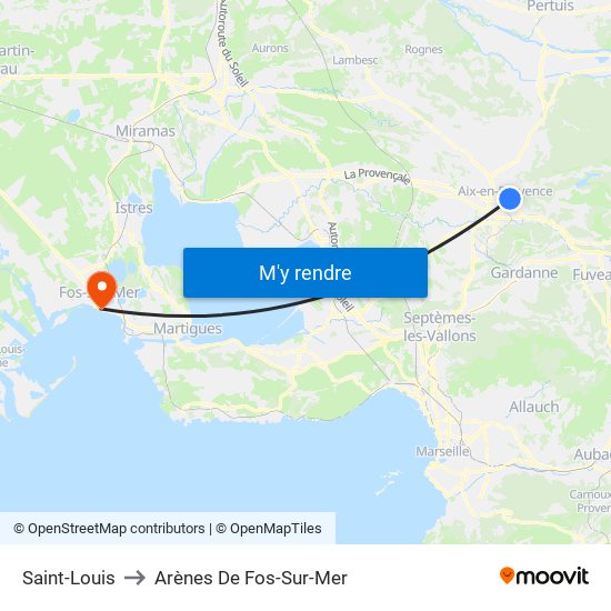 Saint-Louis to Arènes De Fos-Sur-Mer map