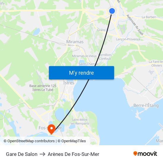 Gare De Salon to Arènes De Fos-Sur-Mer map