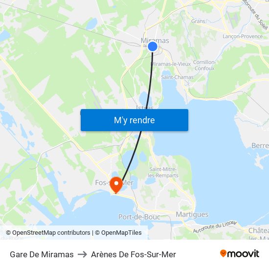 Gare De Miramas to Arènes De Fos-Sur-Mer map