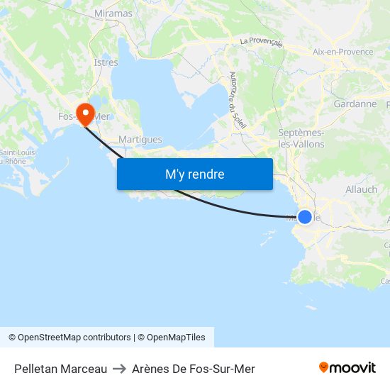Pelletan Marceau to Arènes De Fos-Sur-Mer map