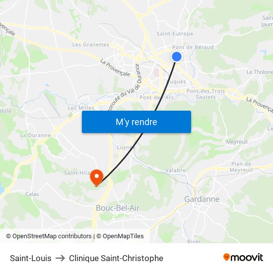 Saint-Louis to Clinique Saint-Christophe map